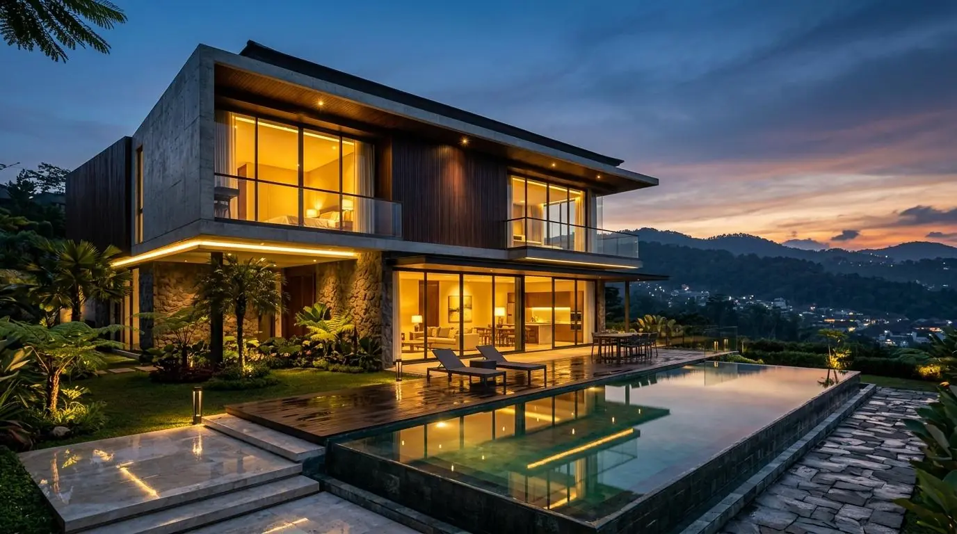 Tren Desain Rumah Minimalis Tropis Modern di Bandung: Sejuk, Estetik, dan Hemat Energi